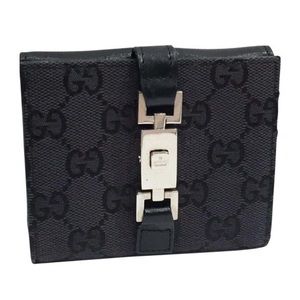 Gucci black monogram canvas Jackie wallet